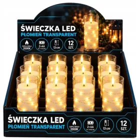   Set de 12 lumânări LED Masterled 13 cm, 2000 K, pe baterii AA