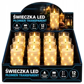   Set de 12 lumânări LED Masterled 18 cm, 2000 K, pe baterii AA