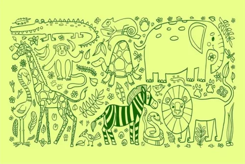 Covoraș PVC pentru copii cu animale 150 × 100 cm