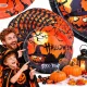 Trei pachete de farfurii de hârtie Martom Halloween, în total 30 de bucăți