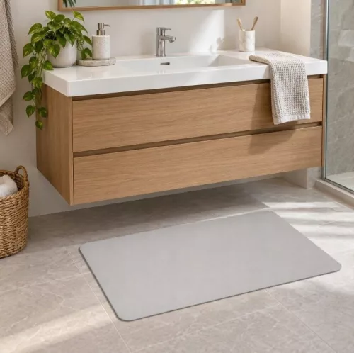 Covoraș de baie gri din diatomit AQUI Magic Mats 60 × 40 cm