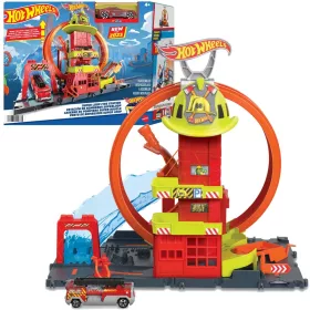 Set super buclă Hot Wheels City Firefighter + vehicul