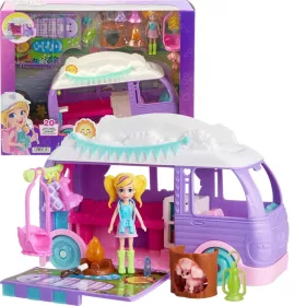   Set Polly Pocket Camper Camping Glamping Van Camping Papusa + Accesorii 20 piese