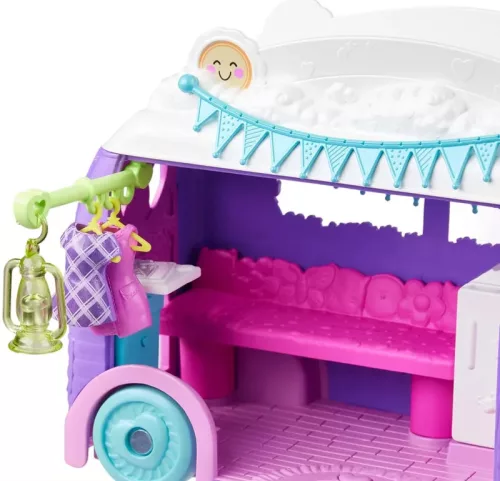 Set Polly Pocket Camper Camping Glamping Van Camping Papusa + Accesorii 20 piese