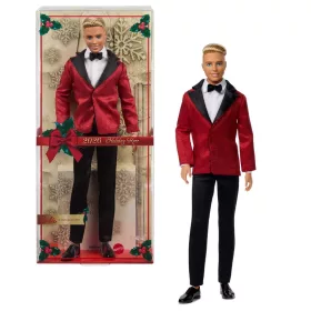   Păpușă de colecție de Crăciun Barbie Signature 2026 Ken în costum 6+