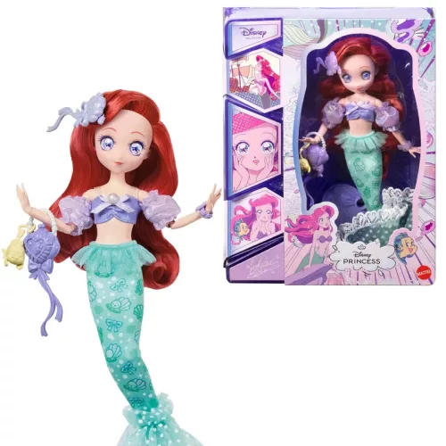 Papusa Disney Collector Ariel Manga Papusa de colectie a printesei Disney cu accesorii