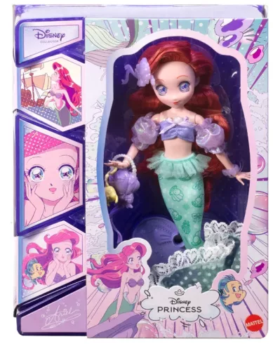 Papusa Disney Collector Ariel Manga Papusa de colectie a printesei Disney cu accesorii
