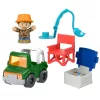 Set Little People cu mașină, figurină și accesorii - Aventura de pescuit