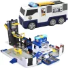 OUTLET Set Transportor mare de politie radio cu lumina si sunet + vehicule AMBALAJ DEVATE