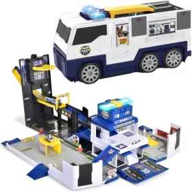   OUTLET Set Transportor mare de politie radio cu lumina si sunet + vehicule AMBALAJ DEVATE