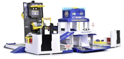 OUTLET Set Transportor mare de politie radio cu lumina si sunet + vehicule AMBALAJ DEVATE