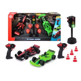   Set de două mașini de curse RC Speed Racers cu telecomandă + lumini și stâlpi