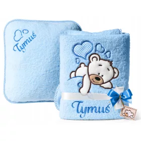  ! Pătură de BRODERIE cu păr lung cu NUME + PERNA