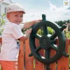 Loc de joacă din lemn, casă mare Giant Move, 2 leagăne, tobogan, groapă cu nisip, scară, perete de cățărat și frânghie