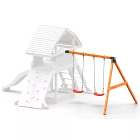 Loc de joaca de gradina din lemn Modul Move Red 2x leagan