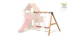 Loc de joaca de gradina din lemn Modul Move Red 2x leagan
