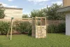 Loc de joaca de gradina din lemn Houser KDI casa, tobogan, 2x leagan, coarda de catarat, scara de franghie, accesorii