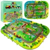 Pad de spumă 3D Deluxe cu tren și șine de baterie - Set educațional 3V1 City 56 piese