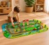 Pad de spumă 3D Deluxe cu tren și șine de baterie - Set educațional 3V1 City 56 piese