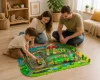 Pad de spumă 3D Deluxe cu tren și șine de baterie - Set educațional 3V1 City 56 piese