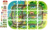 Pad de spumă 3D Deluxe cu tren și șine de baterie - Set educațional 3V1 City 56 piese