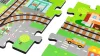 Pad de spumă 3D Deluxe cu tren și șine de baterie - Set educațional 3V1 City 56 piese