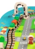 Pad de spumă 3D Deluxe cu tren și șine de baterie - Set educațional 3V1 City 56 piese