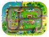 Pad de spumă 3D Deluxe cu tren și șine de baterie - Set educațional 3V1 City 56 piese