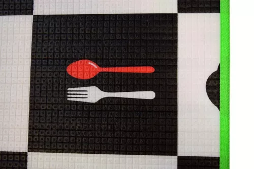 Tablă de învățare din spumă cu două fețe Humbi Tabla de șah 3 în 1 Numere din alfabet polonez Imagini contrastante Alb-negru 180 x 200 x 1 cm