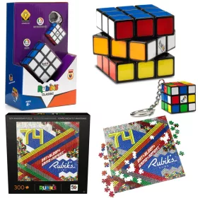   Original Rubik's Cube Rubik's Classic (cub + breloc) + Puzzle Rubik's Cube 50-a aniversare Rubik's Cube 300 El
