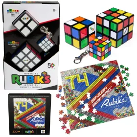   Set 4V1 Original Classic Cub Rubik Breloc Rubik (2 cuburi + Breloc) + Puzzle Cubul Rubik Cubul Rubik 50 de ani