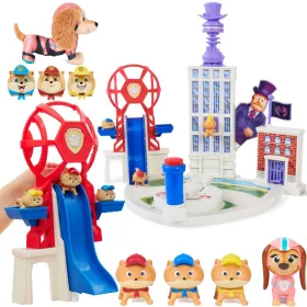   Liberty Rotating Bouncer Psi Patrol Dog Base The Mighty Movie + Set Pomps cu mascote Gund Liberty 20 cm