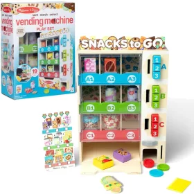   Mașină de gustări din lemn Snack to Go Shop Jucărie de rol 19 piese
