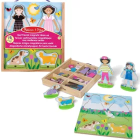   Comoda magnetică din lemn Melissa & Doug, 86 de piese, pentru păpuși
