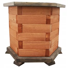    ghiveci KONIUSZEK OGRODY 39 cm x 39 x 33 cm diametru 39 cm lemn nuante de maro si bej