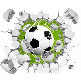  Autocolante 3D de perete MINGI de Fotbal 3D 100cm