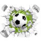  Autocolante 3D de perete MINGI de Fotbal 3D 100cm
