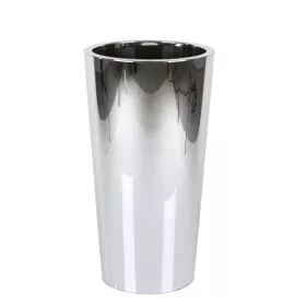    Ghiveci Euro3plast 33 cm x 33 x 61 cm diametru 33 cm plastic crom, nuante de gri si argintiu