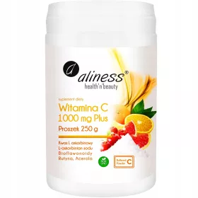   Supliment Aliness Vitamina C 1000 Buforată Plus 250g - Pudră cu Măsurător Inclus
