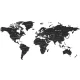  Autocolant de perete Sheridan World Map 100 x 200 cm negru