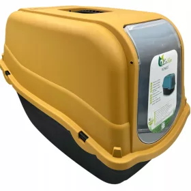    Litieră de interior pentru pisici WC ROMEO cu filtru 57X39X41 GALBEN-MIERE