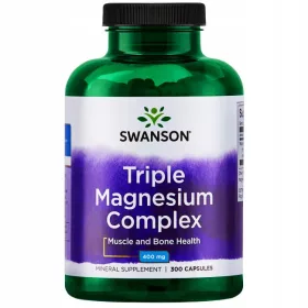   Complex de Magneziu Triplu, 400 mg, 300 capsule - Suport pentru Oase și Mușchi
