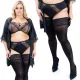  Ciorapi autoportanti din MICROFIBRA 70 den dantela florala PLUS SIZE Fenome