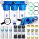 Ansamblu filtru Aquafilter 3/4″ cu 2 manometre și 9 inserții