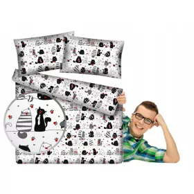   Set de Lenjerie de Pat din Bumbac 160x200 cm cu 2 Fețe de Pernă 70x80 cm