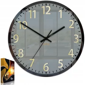    Ceas de perete ModernClock, negru, nuante de gri, auriu, 30 cm