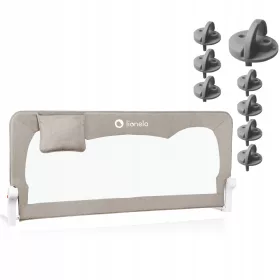    Balustrada de siguranta PAT SAFETY GATE HIGH 150x66cm BEI Lionelo Hanna + Protectia contactelor prize GRI 8x Lionelo