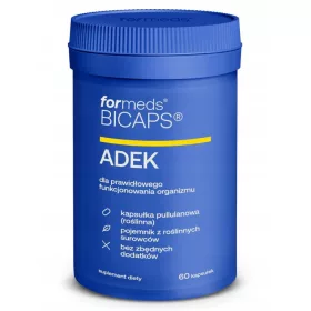   Supliment BICAPS® ADEK, 60 de Capsule - Pululan Natural, pentru Vegani și Vegetarieni