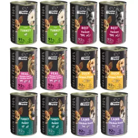    Hrana umeda pentru caini in conserva Super Beno Mix de carne 12x 415g