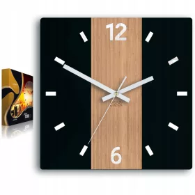    Ceas de perete ModernClock alb, negru, nuante de maro, 30 cm